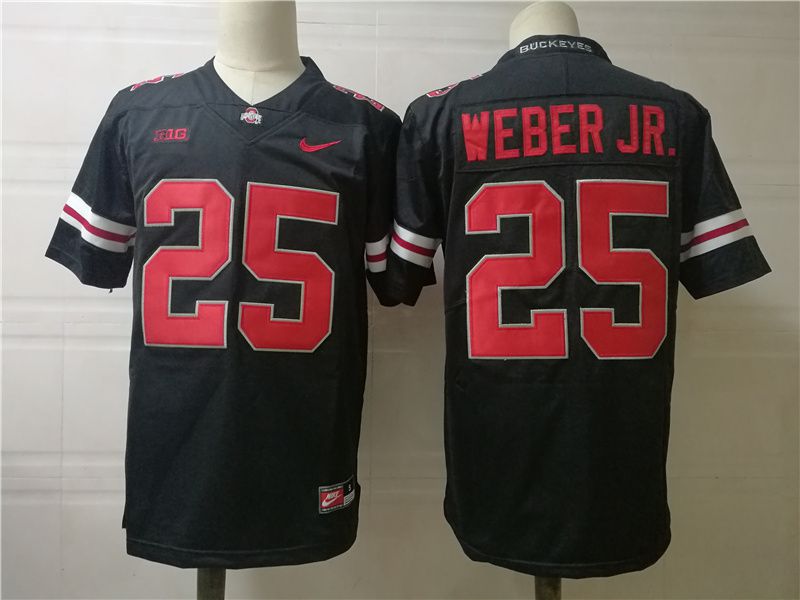 Men Ohio State Buckeyes #25 Weber jr Black Nike 2025 NCAA Jersey